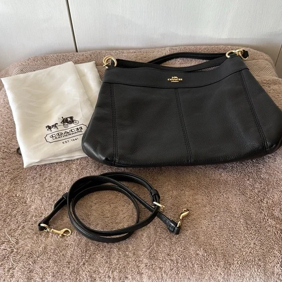 Coach Black Pebbled Leather Shoulder Bag L1781-F23537 - Picture 10 of 10